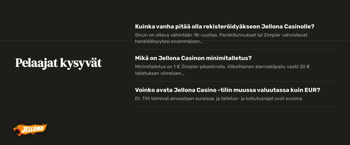 Yleisimmät kysymykset perehtymällä.